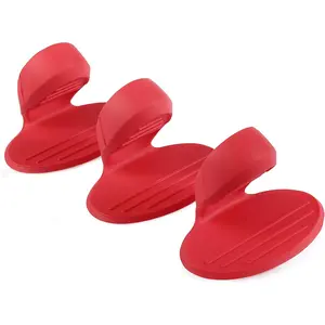 Silicone Pot Holders,  Silicone Heat Resistant Pot Holders, Oven Mini Mitts, Cooking Pinch Grips for Kitchen(No More Burning Your Fingers!)- Set of 3, Red