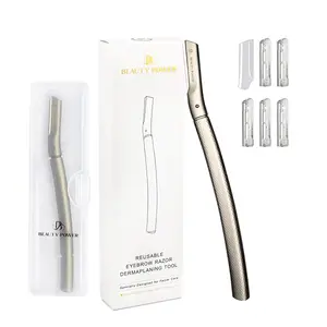 Beauty Power 6-Blade Eyebrow Razor with Travel Case for Men & Women - Precision Trimmer & Facial Shaver