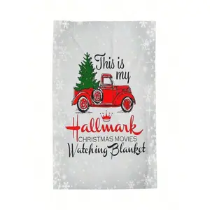 Hallmark Christmas Movie Velveteen Plush Blanket - Blanket, Cozy Throw Blanket, Winter Home Decor, Holiday Gift Idea, Soft Fleece Bedding