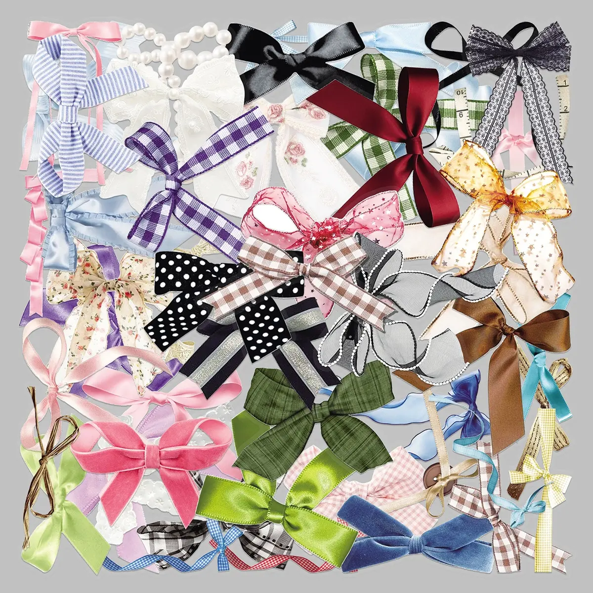 50pcs bowknot cartoon creative trend transparent sticker luggage refrigerator tablet PC decorative waterproof sticker Sticker Sheets Decoration Sticker Decorative Stickers