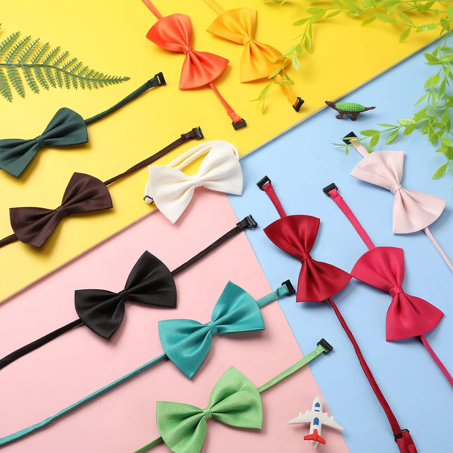 50Pcs Pet Dog Bow Ties Collar Adjustable Cat Bow Ties Neck Bows Bulk Pet Bowties Mix Solid Pet Collars Accessories for Small Dog Cat Pets Christmas Birthday Holiday Photography - Home Improvement.