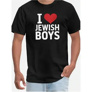 I Jewish Boys, Hanukkah-Themed Print, Comfortable Summer Tee, Stylish Boutique Shirt, Casual Wear with a Patterned Print, Crew Neck Gift