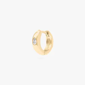 Chunky Pear CZ Huggie