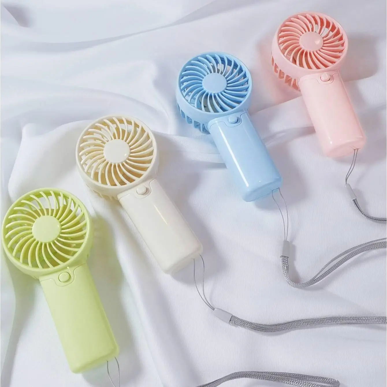 Portable Handheld Fan, Battery Required Household Fan with Lanyard, Mini Fan for Home Office, Home Appliances (Without Battery)