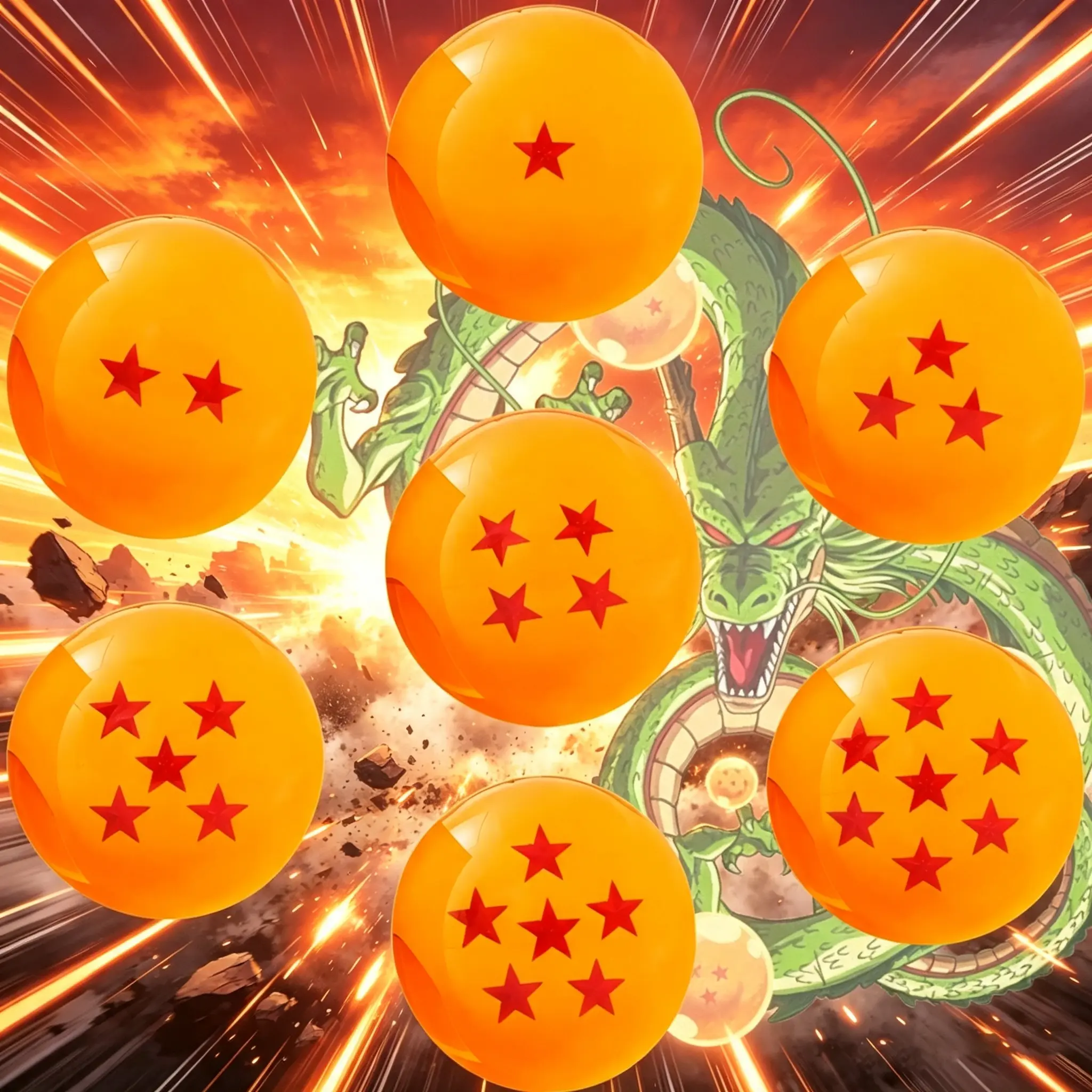 Halloween Decorations, 7-piece Orange Star Crystal Ball Props, Party Decorations Suitable for DBZ Fans' Collection, Halloween Photo Booth Props and Holiday Party Gifts.