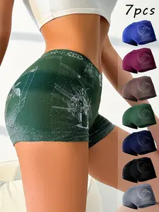 Women's Graphic Print Boyshorts, Casual Comfy Breathable Seamless Boyshort for Daily Wear, Ladies Underwear for All Seasons, Breathable Knicker