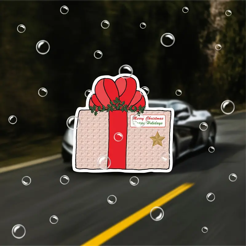 Christmas gift car stickers, bumper decoration stickers, waterproof and UV resistant, suitable for laptops, water bottles, toolboxes, refrigerators, air conditioners, tables, scooter stickers, vehicle decoration stickers, refrigerator stickers