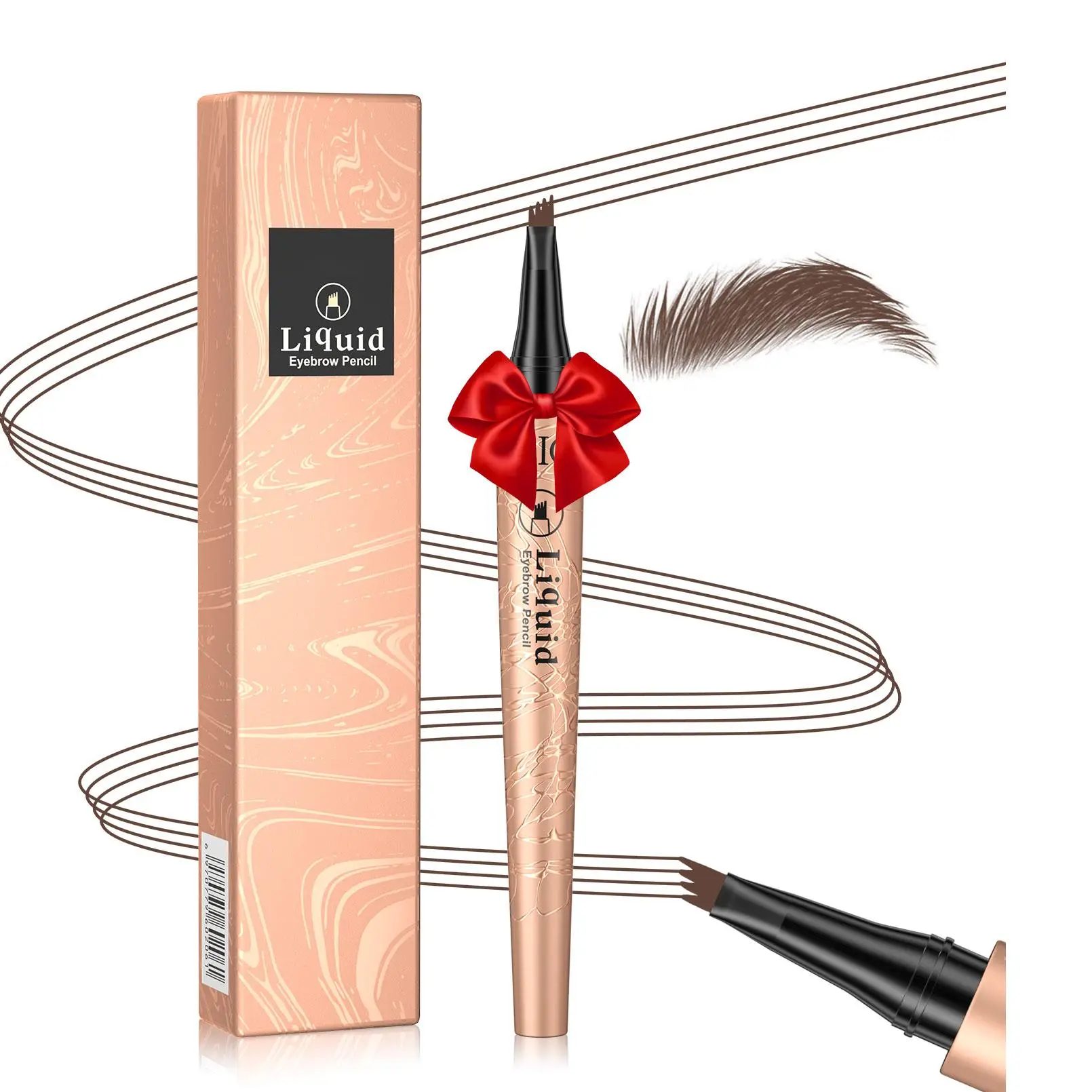 Eyebrow Pencil with Micro-fork Tip Applicator, Long Lasting Eyebrow Pencil, Brow Styling Brush, Eye Brow Makeup Tool, Makeup Accessories