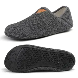 Unisex House Slippers for Women and Men – Solid Colour Cozy Sock Shoes with Flexible Soft Rubber Anti-Skid Sole, Lightweight Warm Slip-On Home Slippers for Indoor Relaxing or Quick Outdoor Steps in Fall & Winter