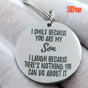 2Pcs [Unique Keychain From Mother] A Beautifully Crafted And Unique Keychain, An Interesting Gift From The Mother To Her Son, A Gift From The Father To His Son, The Best Gift For A Son