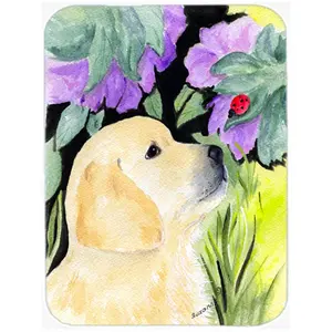 212 MAIN Unique Printed Golden Retriever Art Tempered Glass Cutting Board - Large Rectangular Heatproof Kitchenware, Countertop Chopping Board