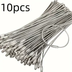 10-Piece Multi-Functional Stainless Steel Keychains, Durable, Adjustable, Rust-Resistant, Ideal for Organizing Keys, Tags, DIY Projects, Keychain Set