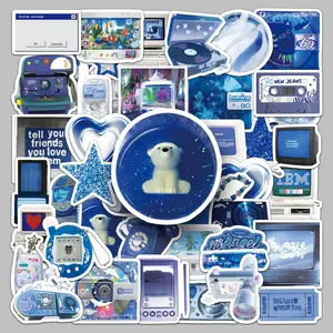 Vintage Y2K Digital Cartoon Trendy Sticker, 50pcs/set Creative Waterproof Sticker, Decorative Sticker for DIY Scrapbooking, Journal Making Sticker Packs