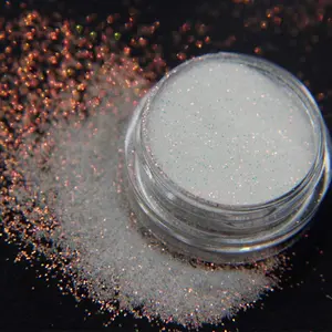 0.2mm Shimmer White Rainbow Nail Glitter Holographic Shining Sugar Nail Glitter Candy Coat Powder Sugar Coating Effect Powder Nail Pigment powder Nail Art Decorations Dust Diamond Dust for Nails