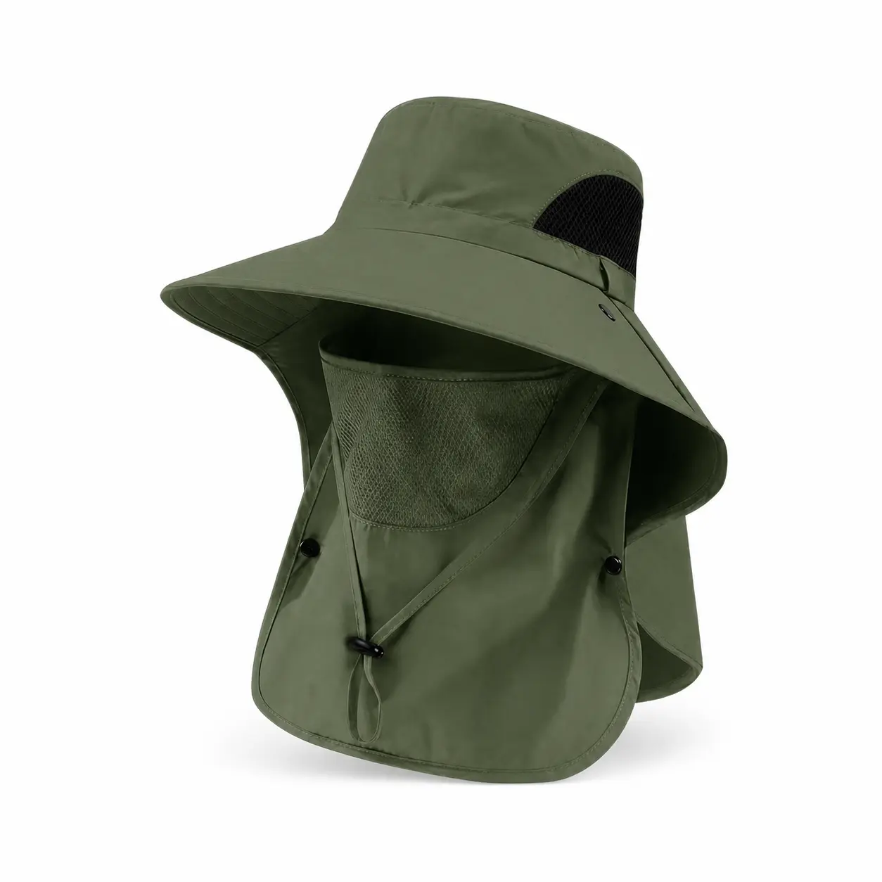 UPF 50+ Sun Hats for Men Women, Wide Brim & Face Neck Flap Fishing Hat, UV Protection Summer Hat for Fishing Hiking Outdoor