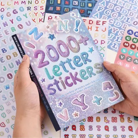 Vibrant Colorful Letter Stickers (2000+ Pcs) - Cute Decorative Journaling Supplies, Trendy Teen Gifts for Women, DIY Scrapbooking & Craft Accessories