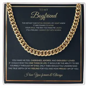 Gift for Boyfriend, Gold Chain Gift To My Boyfriend, Christmas Anniversary Gift for Boyfriend, Valentines Gift, Necklace From Girlfriend