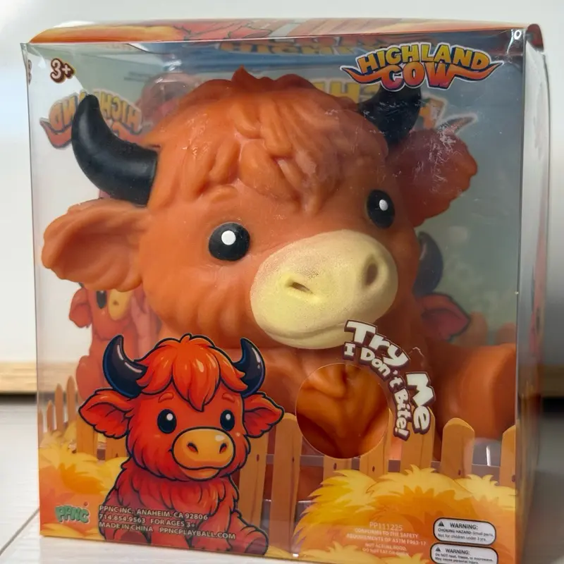 Highland Cow Squishy Toy – Jumbo Soft Squeeze Sensory Toy