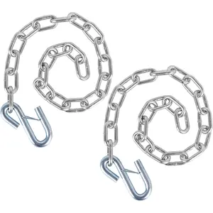 5/16" X 27" Grade 30 Steel Boat Trailer Safety Chain with Spring Clip Hooks 7000 lbs, 2 count (5/16" X 27")