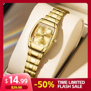 LIEBIG Luxury Gold Watch Quartz Movement 3ATM Stainless Steel Strap Women's Fashion Watch Curved Glass Surface New Year Gift Fashionable Wristwatch