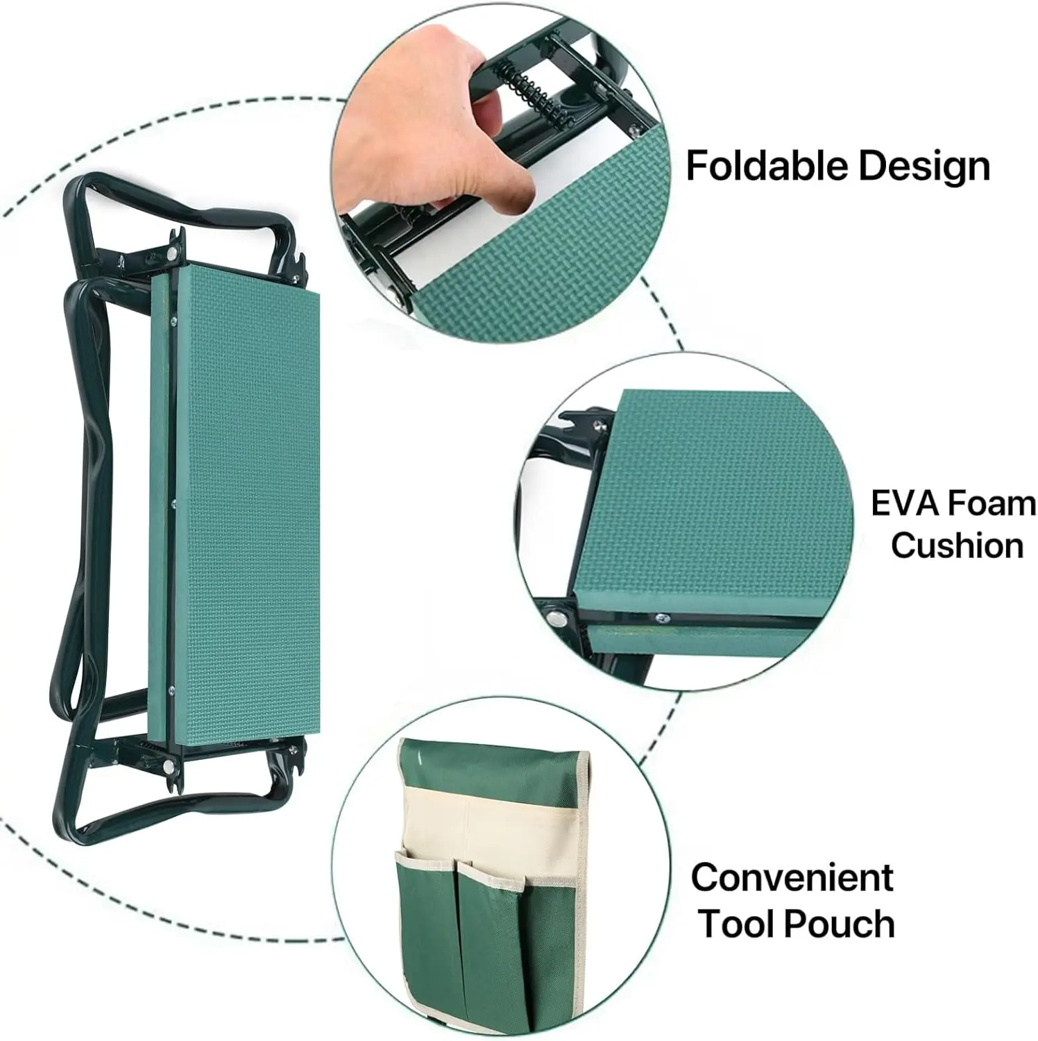 Foldable design foam cushion and tool pouch