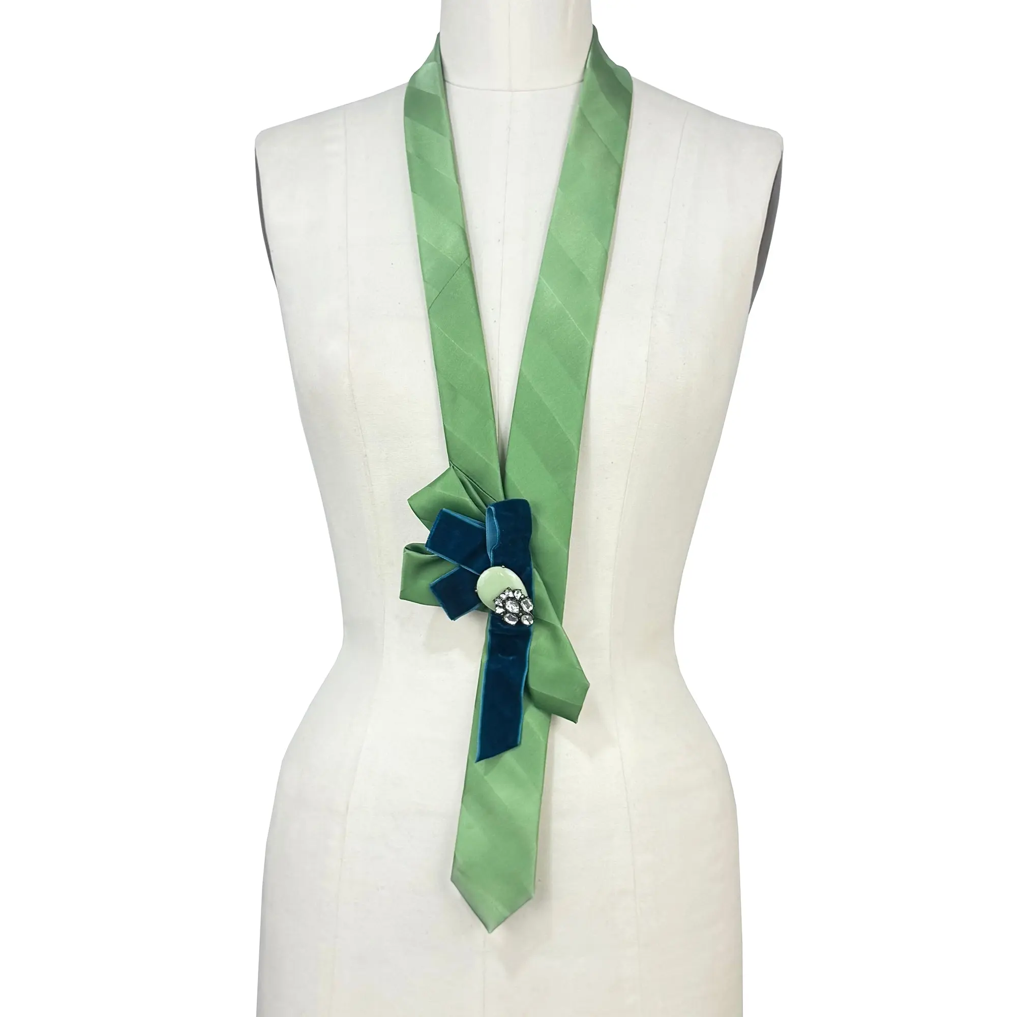 1950's Upcycled Mid-Mod Tear Drop Origami Tie Necklace | ONE-OF-A-KIND