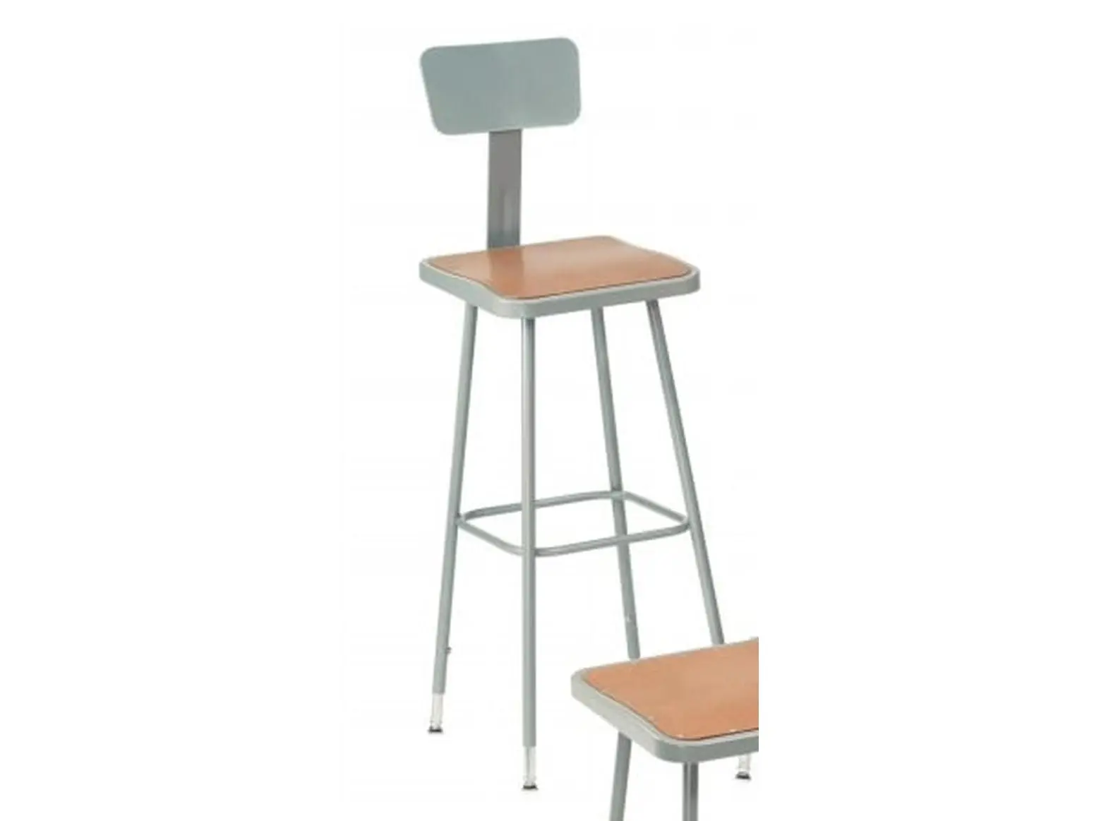 National Public Seating 6330HB Square Science Lab Stools - 16 Rivets, 18-Gauge Steel Tubing Steel Frame (0.63'' O.D.), Adjustable Back, Fixed Design, Fixed And Adjustable