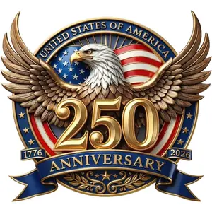 2-Pack 250th Anniversary USA Patriotic Vinyl Car Stickers, 1776-2026 4th of July American Independence Decals for Car, Truck, Window, Laptop, Bumper, Two-Pack