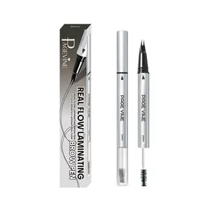 2-in-1 Microblading Pen & Brow Lamination Gel – Natural-Fill Hair-Stroke Brow Pen, Fast-Drying Clear Setting Gel for Long-Lasting Shape, Waterproof, Sweatproof, Ideal for Beginners