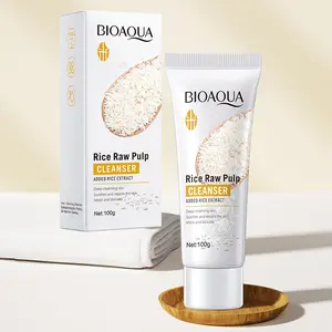 BIOAQUA Rice Raw Pulp Facial Cleanser Face Wash Foam skincare Moisturizing Skin Brightening Rejuvenation Face Cleanser Skin Care