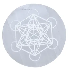 Selenite Crystal Charging Plate For Crystals And Healing Stones, Selenite Crystal Plate Coaster For Home Office Table Decor