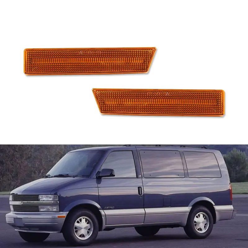 2pcs Amber Front Bumper Side Marker lamps Lights For 1995 1996 1997 1998 1999 2000 2001 2002 2003 2004 2005 Chevy Astro / GMC Safari Van,Replace OEM 5977846 GM2557103, 5977845, GM2556103