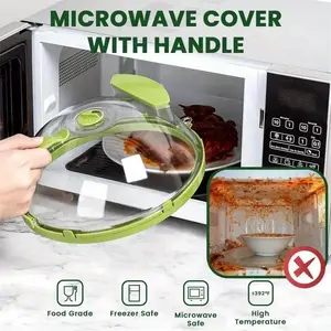 Clear Microwave Food Cover with Steam Vents & Handle, Kitchen Utensils