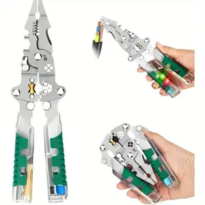 8-in-1 Heavy-Duty Folding Wire Stripper with Voltage Detector - All-in-One Multifunctional Cable Cutter, Pliers, Crimping Tool with Folding Mechanism Hardware wirecutters Hand Tools