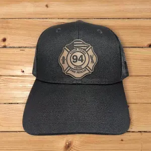 Fire Department Hat | Custom Leather Patch, Firefighter Gift, Volunteer Firefighter, Station Gear, Firefighter Hat, Firefighter Wear
