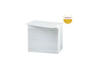 EVOLIS C4001 PVC BLANK WHITE CARDS, 30 MIL, 5 PACKS OF 100 CARDS FOR EDIKIO ACCESS, FLEX AND DUPLEX PRINTERS