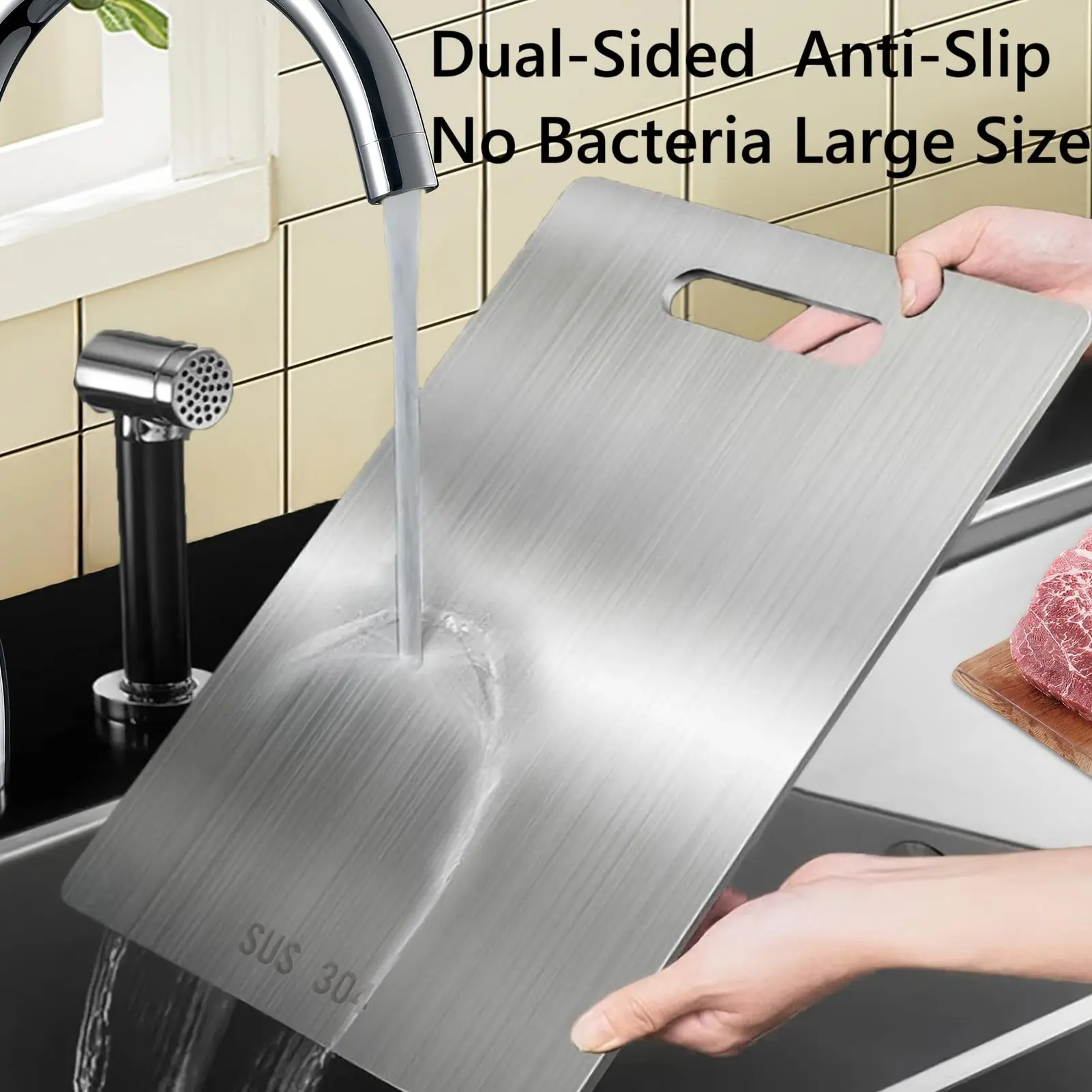 Stainless Steel Chopping Board, Non-slip Kitchen Chopping Board, Kitchen Cutting Board, Kitchen Accessories, Household Kitchen Gadgets #4th of july accessories