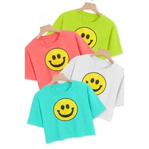 Happy Face Crop Tee (Sizes 7-14)