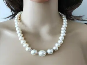 Hot Selling European and American Simple Imitation Pearl Necklace PN01, Alloy Pearl Necklace, New Arrival for WISH, AliExpress, EBAY