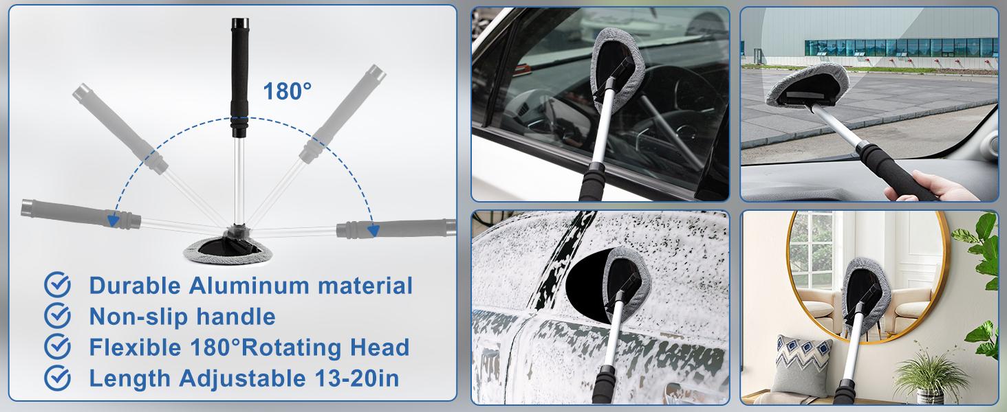 Windshield Cleaner Tool, 13Pcs Car Interior Cleaning Kit, Car Detailing Kit Interior Cleaner, Car Detailing Brushes, Car Cleaning Gel, Inside Cleaning Supplies Accessories for Women Men