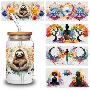 5 Sheets Butterfly Mandala uv dtf transfer sticker Valentine Plastic Waterproof Decals Cups Decoration uv dtf cup wraps Ornaments