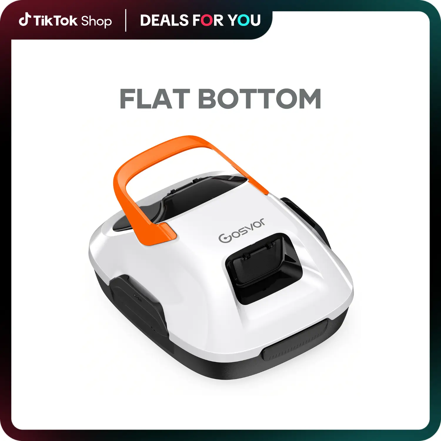 【Flat Bottom ONLY】Cordless Robotic Pool Cleaner, Lasts 90 Min, Automatic Vacuum for Above-Ground Pools up to 860 Sq.ft, Portable, Self-Parking #smartl