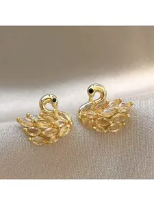 High-End Zircon Swan Studs | Dainty Luxury Earrings | Effortlessly Elevate Your Daily Outfits Fashionable Jewelry Accessories