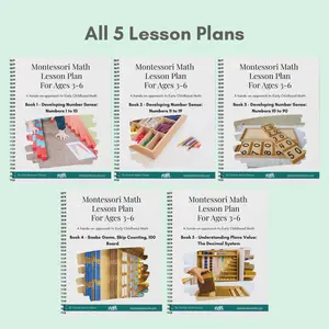 BUNDLE: Books 1 to 5. Montessori math lesson plans for age 3 to Kindergarten. Counting and number recognition curriculum. Place value material, early childhood math, teach counting to kids, math intervention, hands-on math material, homeschool math lesson