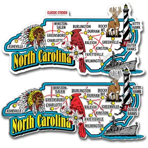 North Carolina Jumbo State Magnet & Sticker Set by Classic Magnets