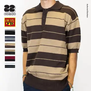 FB COUNTY Men's Charlie Brown Shirts FBCOUNTY Polo Short Sleeve Shirt Casual Hip Hop Striped Shirts (S to 3XL)