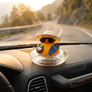 Tropical Beach Duck Car Dashboard Ornament, Cute Summer Jeep Ducking Toy, Fun Decorative Accessory for Vehicles, Perfect Gift Idea