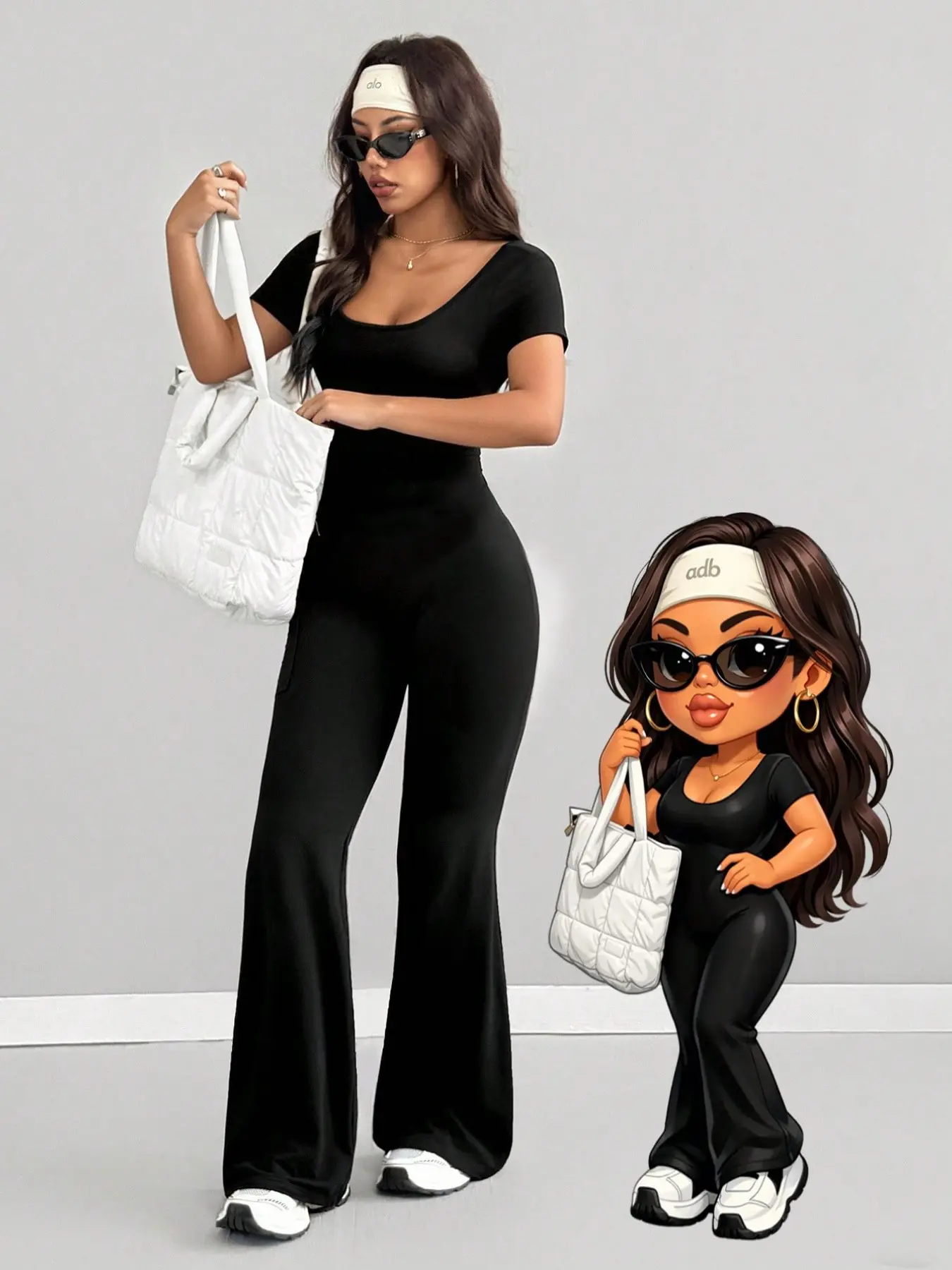 Elastic Fabric Slimming Jumpsuit, Kardashian Style Minimalist Versatile One-Piece, Short Sleeve Fitted Jumpsuit for All Seasons