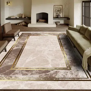 Marble Pattern Floor Mat, 1 Count Non-slip Soft Floor Carpet, Decorative Area Rug for Home Living Room Bedroom Kitchen