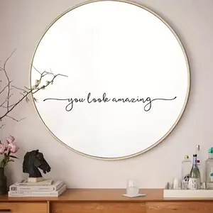Vibrant Self-Adhesive Mirror Stickers, Durable Home Decor Accessories for Bathroom & Bedroom Walls, Easy Installation Round Design, Decorative Wall Sticker